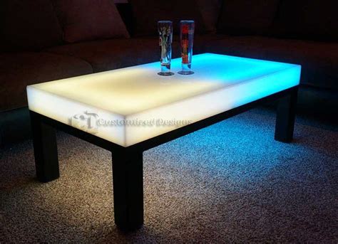 The table is molded with a ribbed texture that accentuates the flared form. LED Lighted Lounge Coffee Table - Aurora Series ...