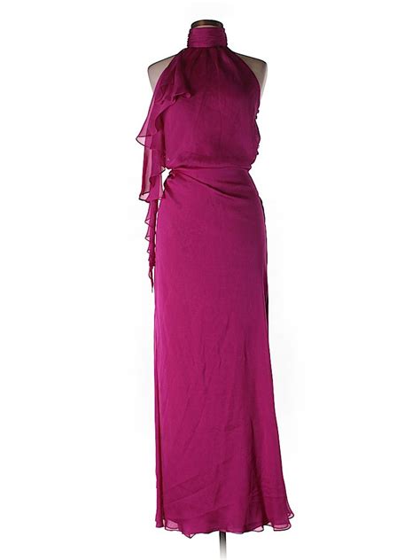 Carmen marc valvo dress size chart. Carmen Marc Valvo 100% Silk Solid Purple Silk Dress Size 6 ...