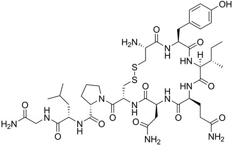 Oxytocin is normally produced in the hypothalamus and released by the posterior pituitary. File:Oxytocin.png - Wikimedia Commons