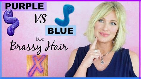 Blonde hair's new best friend. HOW TO: Tone Brassy Hair - PURPLE vs BLUE Shampoo - WHICH ...