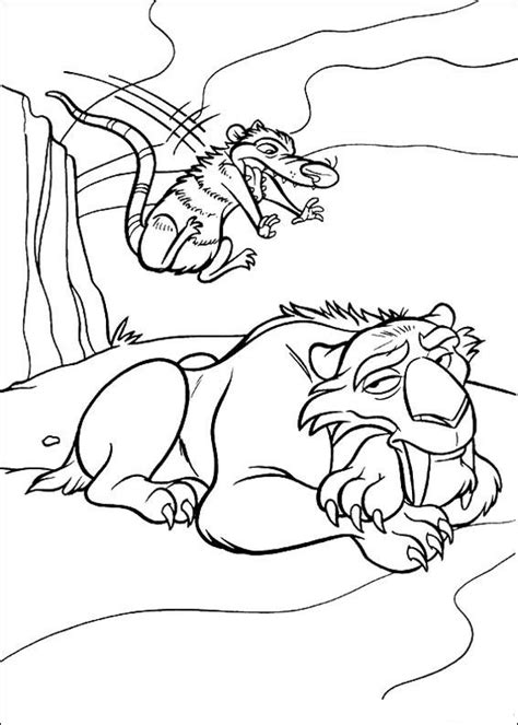 He barely escapes but finds himself getting stepped on by a herd of prehistoric animals migrating south in order to escape the forthcoming ice age. Kids-n-fun.com | 34 coloring pages of Ice Age 2