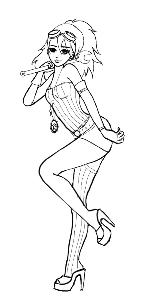 Best sexy pin up girl coloring pages from pin up girl coloring pages az coloring pages.source image: steampunk pinup line art by lalabell