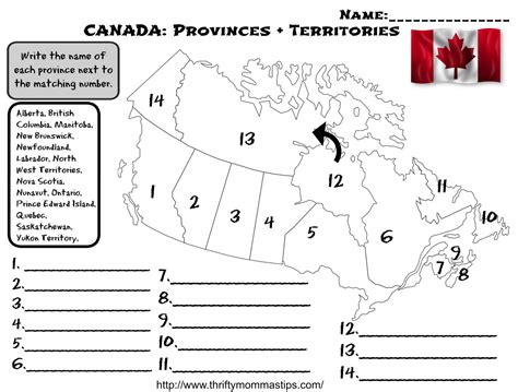 They will really help you out in class. Canadian Provinces and Territories Worksheet - Thrifty ...