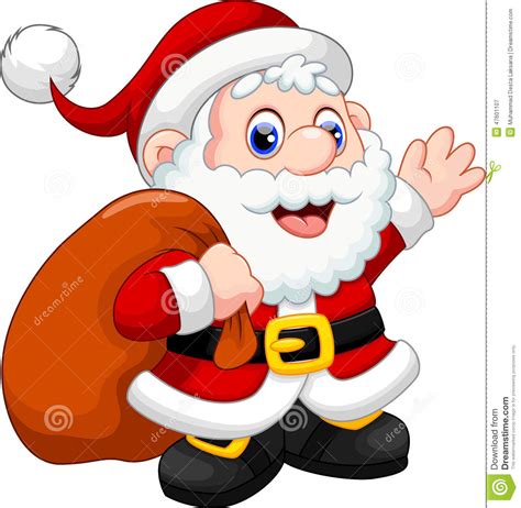 Idag bjuder vi på fika o finfina erbjudanden välkommen!. Santa Claus cartoon stock illustration. Illustration of ...