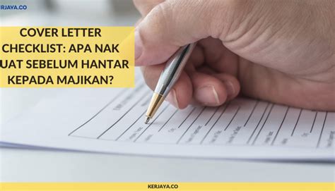 Cover letter begitu berguna apabila kita mengirimkan sebuah lamaran kerja dengan memakai email. Cover Letter Checklist_ Apa Nak Buat Sebelum Hantar Kepada ...