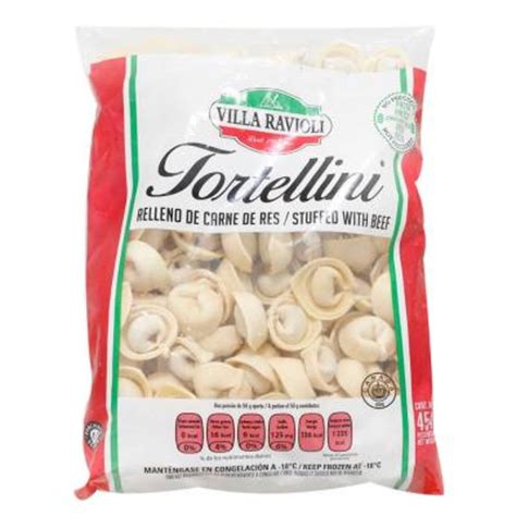 Laboratorio tortellini, jumbo pumpkin tortelloni, restaurant quality fresh frozen pasta imported from italy, made with durum wheat semolina (6.6 lbs). Tortellini Villa Ravioli relleno con carne de res 454 g ...