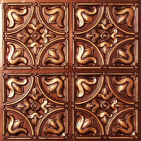 Copper ceiling tiles traditional themes. Faux tin glue up ceiling tile #148 Antique Copper (at www ...