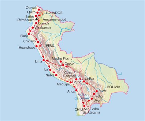 Ecuador is located in western south america. Rondreis ECUADOR, PERU, BOLIVIA EN CHILI - 58 dagen