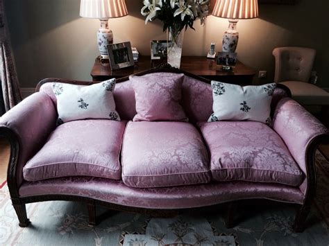 Living room furniture by ashley furniture homestore. Victorian style 3 pink seater sofa - 205cm long x depth ...