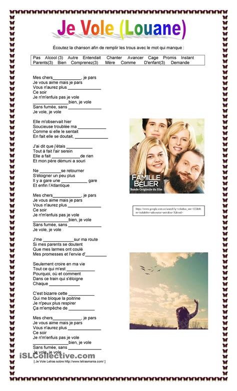 Maybe you would like to learn more about one of these? Je Vole | Parler francais, Paroles de chansons françaises ...