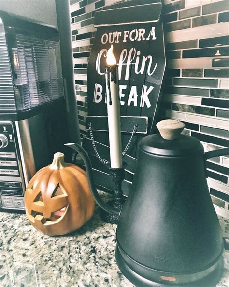 Coffee mugs specially designed for halloween can be a great idea. Morning ritual 💀🙌 halloween coffee jackolantern coffin ...