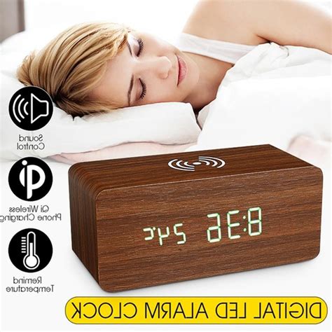 When setting the alarm, you can click the test button to preview the alert and check the sound volume. QI Wireless Quick Phone Charger Digital Alarm Clock