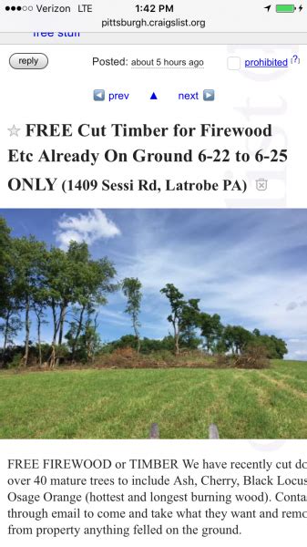 We submitted a quote request online and they responded in a timely manner. Southwestern pa craigslist ad | Firewood Hoarders Club