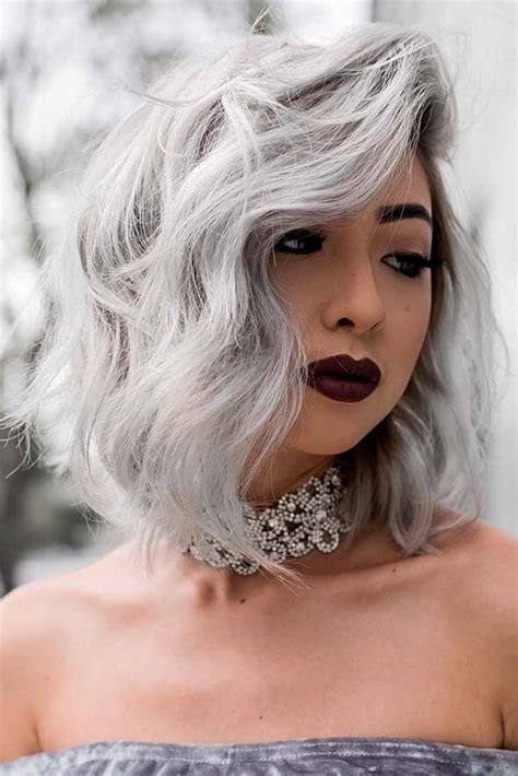 Bring your hair to one side, sleek and secure it with a few bobby pins. 30 Short Wavy Hairstyles to Try Right Now | Silver hair ...