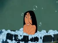 Mulan shivers in the tub, due to the water being cold as her mother reminded her that it would have been warm if mulan would have been there on time. Cold Bath/Scenes - Anime Bath Scene Wiki