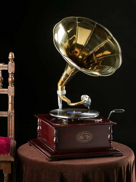 Made in the usa, and ships direct to you. Gramophone With Brass Horn ~ Record Player - 78 rpm vinyl ...