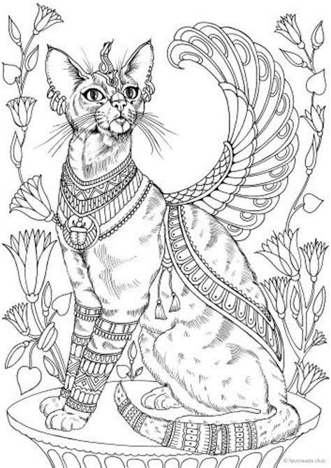 In some species, such as the peafowl, the male has strong patterns, conspicuous colours and is iridescent. Egyptian Cat - Printable Adult Coloring Page from ...