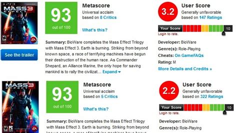 Metacritic Says It Has Removed Rule-Violating Mass Effect 3 User ...
