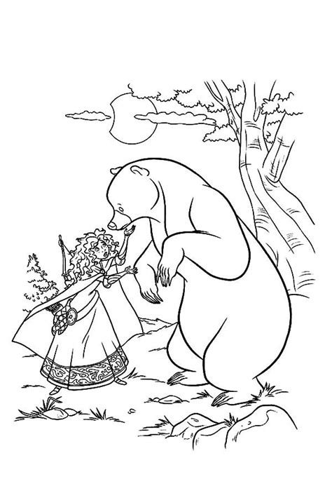 Download Princess Merida Saw Her Mother Turned Into A Bear Coloring Pages : Color Luna