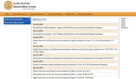 Rbi office attendant merit list will consist of names of candidates who scored more marks in the exam. RBI Office Attendant Exam 2018 result declared, check list ...