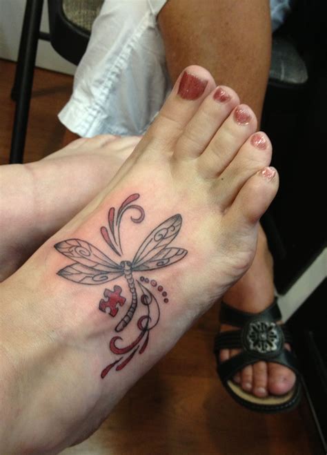 True love and tattoos tend to have a lot in common. Dragonfly & puzzle piece~~~ Love it!!! Foot tattoo | Pieces tattoo, Couples tattoo designs ...