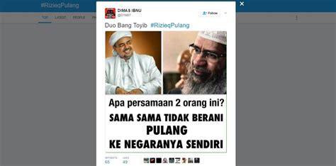 Dikutip dari tribunnews.com, momen kedatangan pemimpin fpi ini diabadikan oleh sejumlah orang. Setelah Hastag Rizieq Pulang, Muncul Meme Kocak Ini