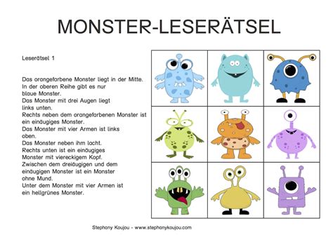 Start by marking kunterbunte kinderrätsel: Monster Leserätsel