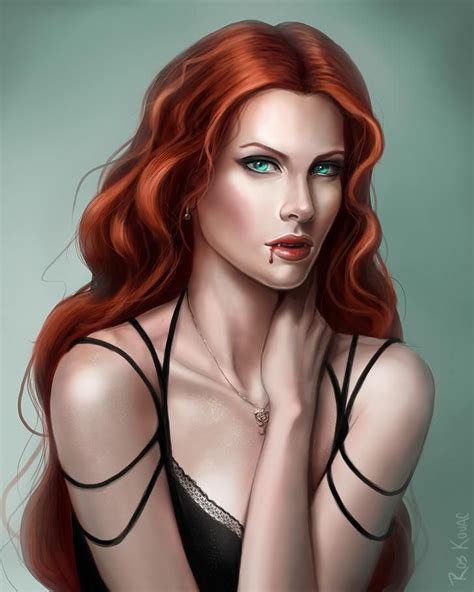 See more ideas about female vampire, vampire, vampire art. Vampires (female) | Digital portrait, Vampire art, Redhead art