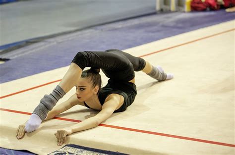 The sport combines elements of gymnastics, dance and calisthenics; Eleonora ROMANOVA (UKR) Training | Rhythmic gymnastics ...