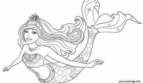 Barbie sirene coloriage a imprimer. Coloriage magnifique barbie sirene avec une chevelure en ...