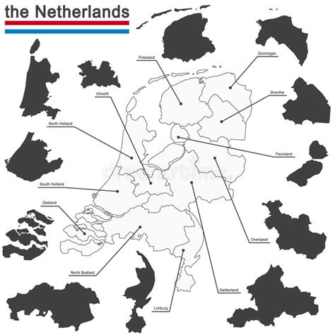Queremos apresentar os países baixos como um país aberto, inventivo e inclusivo. Os Países Baixos E As Províncias Ilustração do Vetor ...