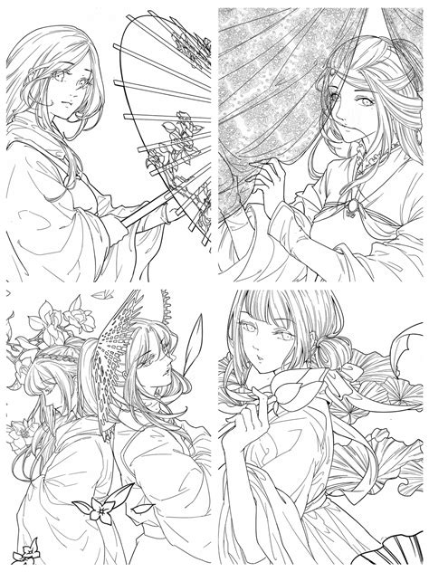 728x613 artist palette coloring page self portrait coloring page famous. Fallen City - Anime Art and Classic Chinese Portrait ...