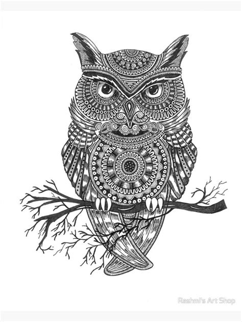 Verwenden sie natürliche töne für die muster, wie man sie von einer echten eule kennt. 'Mandala Owl' Canvas Print by Rashmi's Art Shop | Owls ...