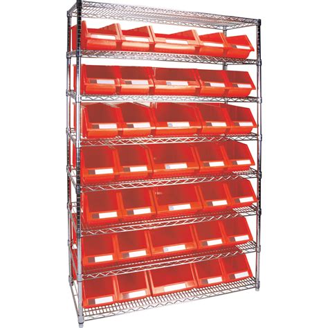Same day shipping for cardboard shipping boxes, plastic bags, janitorial, retail and shipping supplies. Heavy-Duty Wire Shelving Units with Storage Bins ...