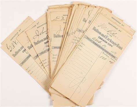 The total should then be entered on the front of the deposite slip. Bullion and Exchange Bank Deposit Slips (100) - Holabird Western Americana Collections