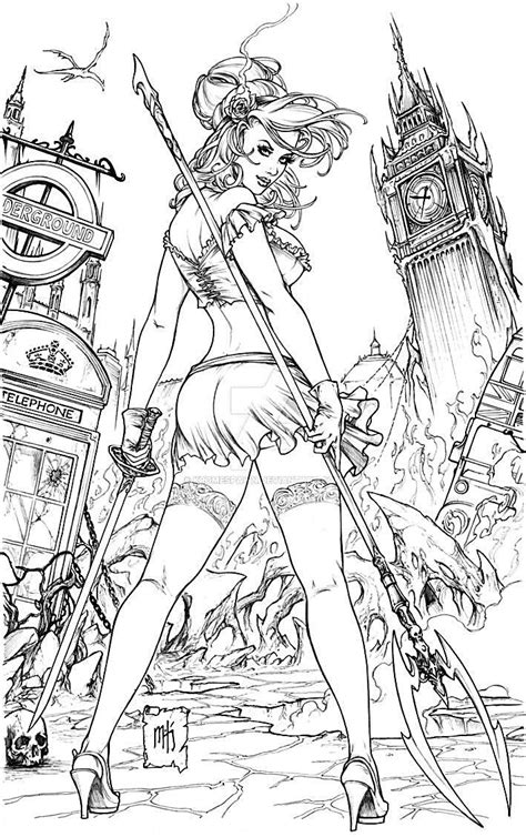 Red sonja by rllas on deviantart. Pin on Colouring pages