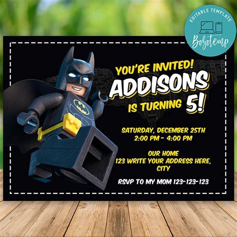 Printable certificates award certificates primary free editable 2021 calendars in word : Editable Lego Batman Party Invitation Instant Download | Bobotemp