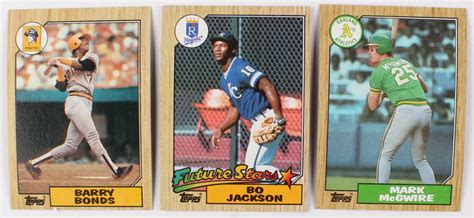 Choose the following values that will be assigned to all the cards you are adding 1987 Topps Complete Set of (792) Baseball Cards with #170 Bo Jackson RC, #320 Barry Bonds RC ...
