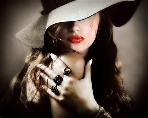 Check spelling or type a new query. Girl lipstick red lips hat hand ring wallpaper | 7150x5696 ...