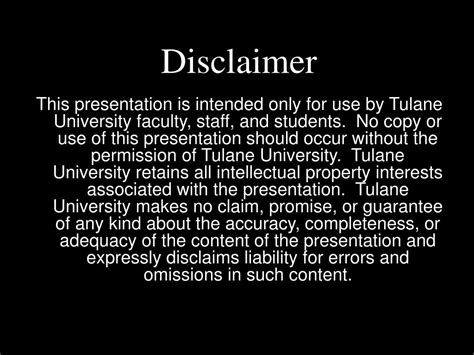 A statement that the website's content (or specified content) belongs to you and is covered by us copyright law. PPT - Disclaimer PowerPoint Presentation - ID:61448