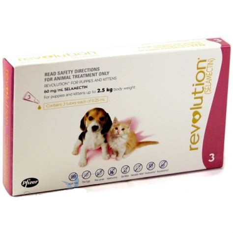 Created specifically for the smallest and furriest members of your family, (up to 2.5 kg or 5 lbs.) revolution pink can protect either kittens or puppies from the threats of Revolution for Puppies & Kittens - under 5 lbs - MAUVE - 3 tubes - $31.00 | Revolution | Get ...