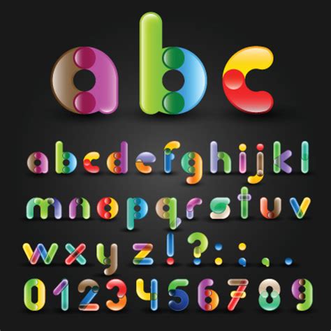 Find & download free graphic resources for alphabet numbers. Set of Colorful Alphabet and numbers design vector 03 free download