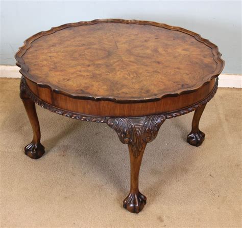 Antique queen ann marble coffee table. Queen Anne Style Burr Walnut Coffee Table. | 565098 ...