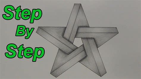 Please like and subscribe to follow my work. How To Draw An Impossible Star Step By Step - 3D Star ...