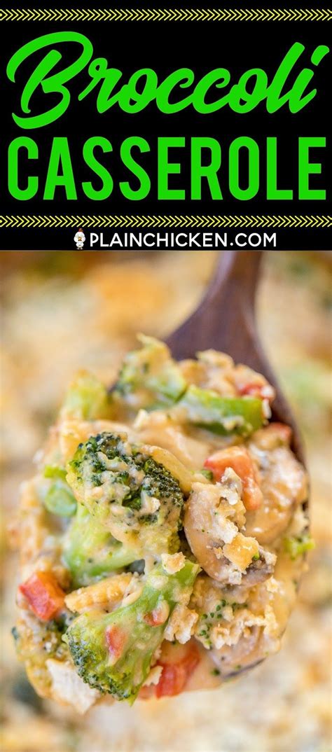 Combine soups, tomatoes, green chilies, chicken broth, spices and tabasco, stirring well. Broccoli Casserole - NO cream of anything soup!! Loaded ...