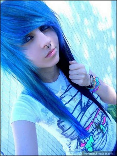 This emo girls photo contains portrait, headshot, and closeup. emo-girl, cute, blue-hair