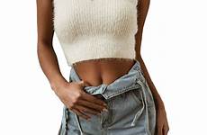 vest sweater short knitted sleeveless pullovers sweter backless mohair sweaters damski sexy