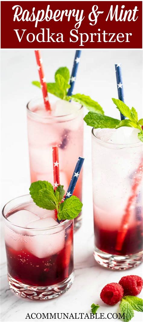 Rasberry vodka lemonade, great summer drink1 cup of smirnoff rasberry vodka 2 cups of 7 up 3 cups of lemonade add some ice and frozen raspberries, garnish with lemon and raspberries. Raspberry & Mint Summer Vodka Spritzer in 2020 | Vodka ...