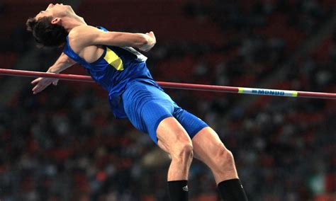 The high jump is a track and field event in which competitors must jump unaided over a horizontal bar placed at measured heights without dislodging it. Athletics Weekly | World Championships: Men's high jump ...