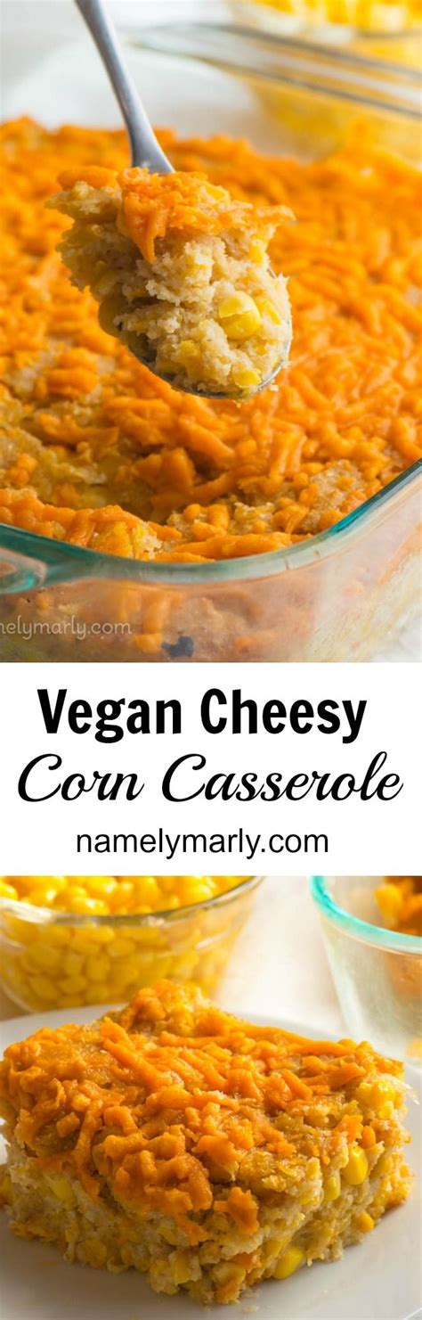 Cornbread pudding is both a corn pudding and spoon bread, so it's sure to please. Easy Vegan Corn Casserole is served with vegan cheese ...